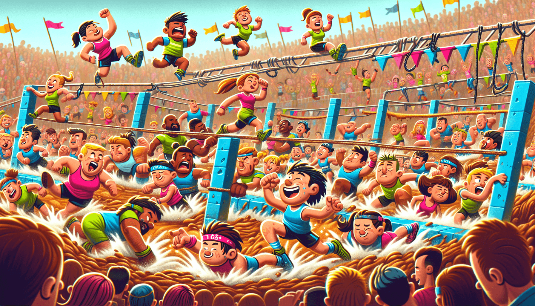 Cartoon characters racing